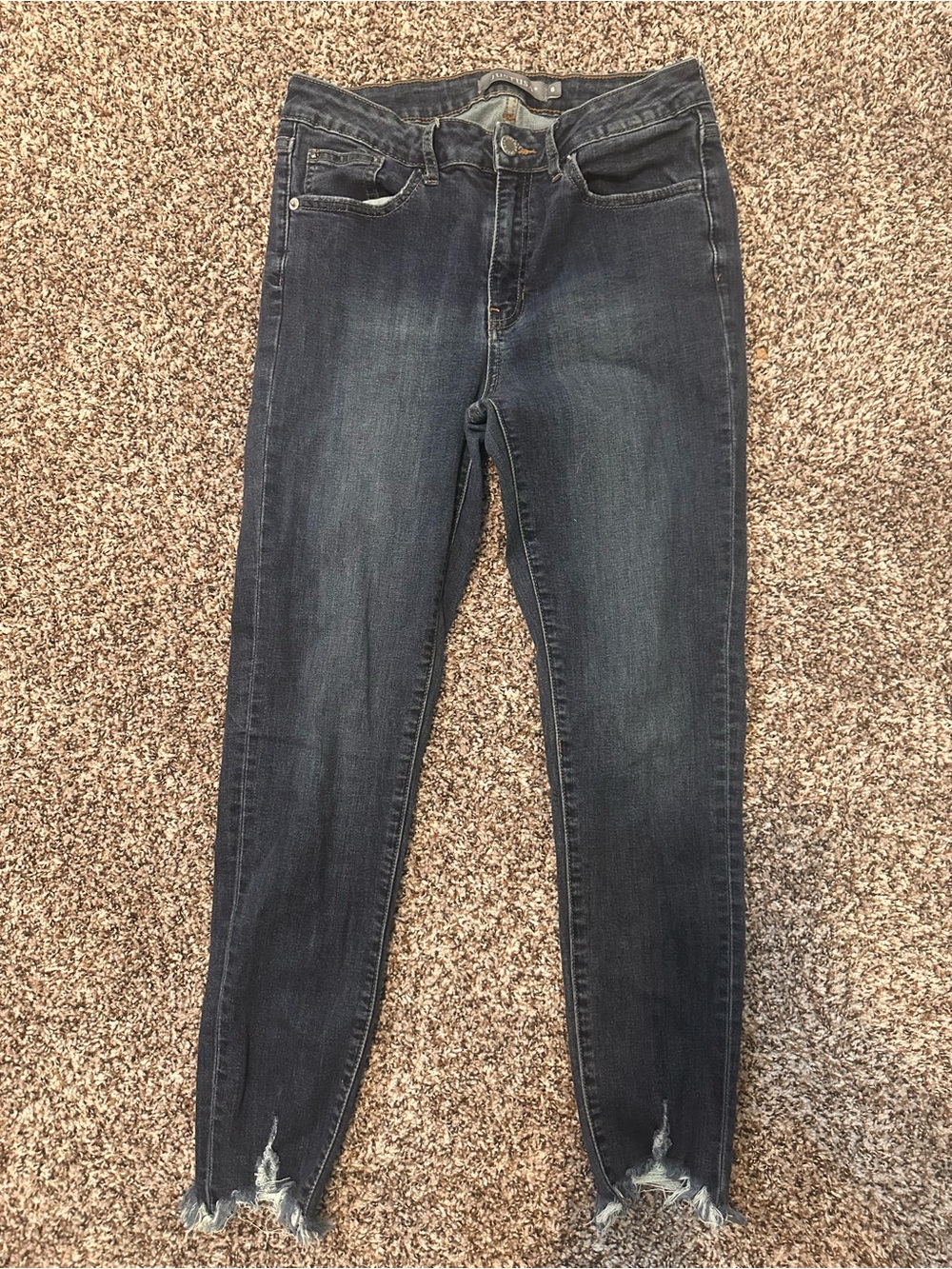 Just USA Dark Blue Skinny Jeans with Frayed Hem